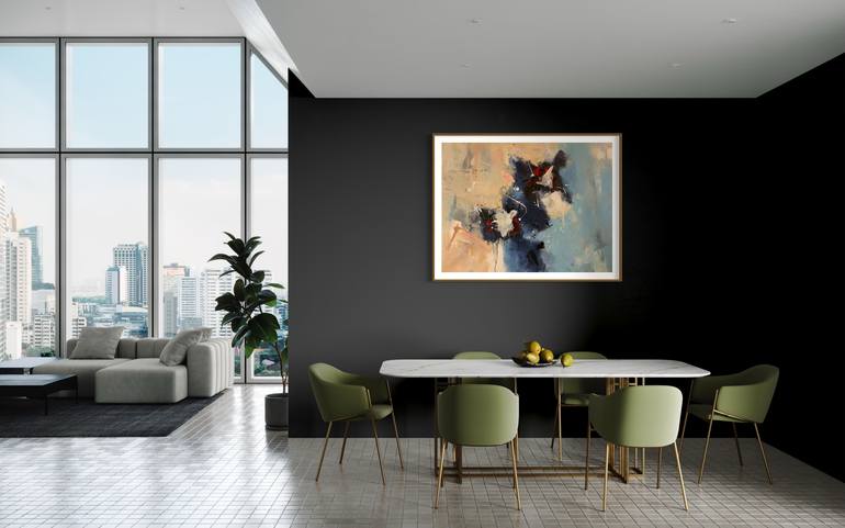 Original Abstract Expressionism Abstract Painting by Rodrigue Semabia