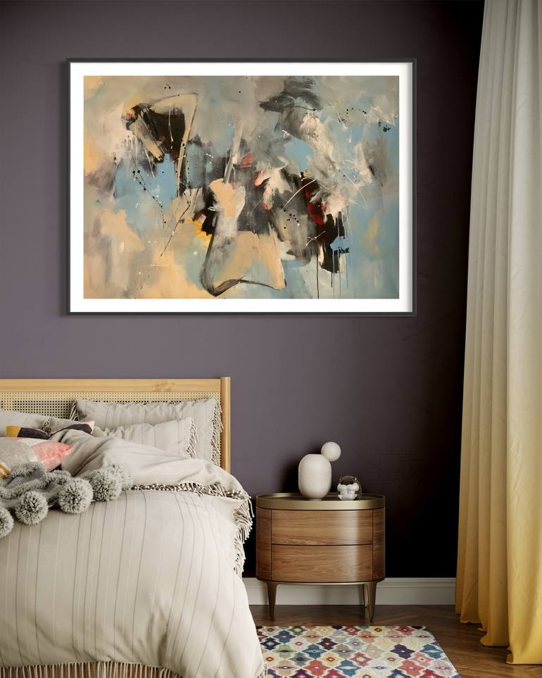 Original Abstract Expressionism Abstract Painting by Rodrigue Semabia