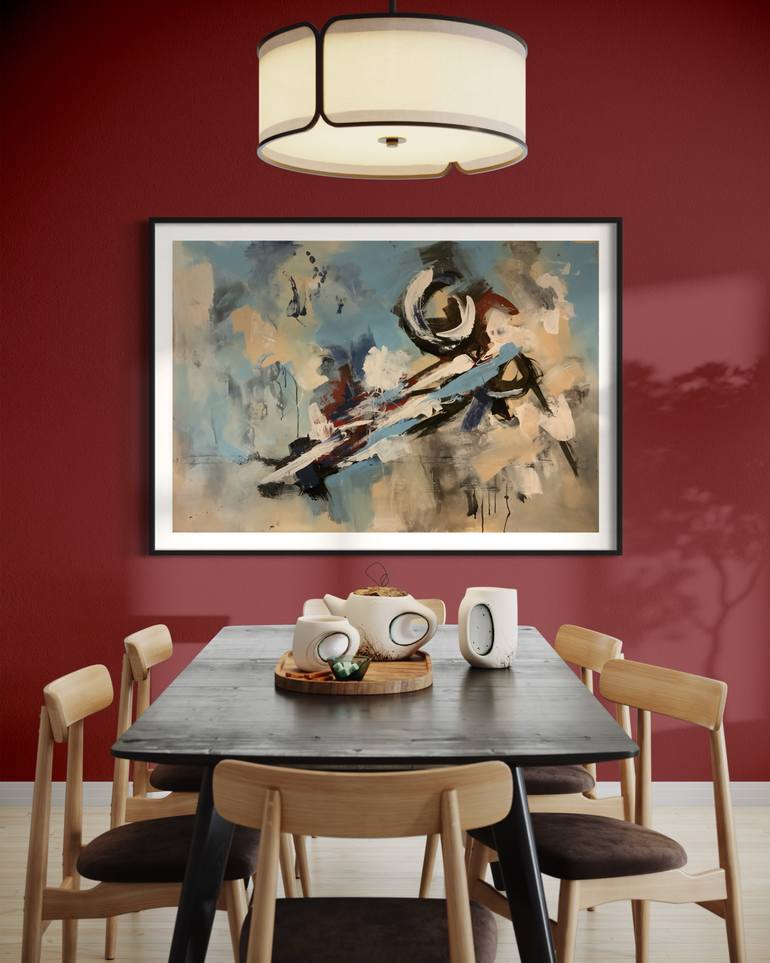 Original Abstract Expressionism Abstract Painting by Rodrigue Semabia