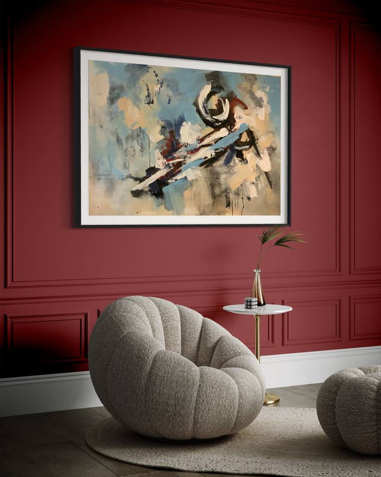 Original Abstract Expressionism Abstract Painting by Rodrigue Semabia