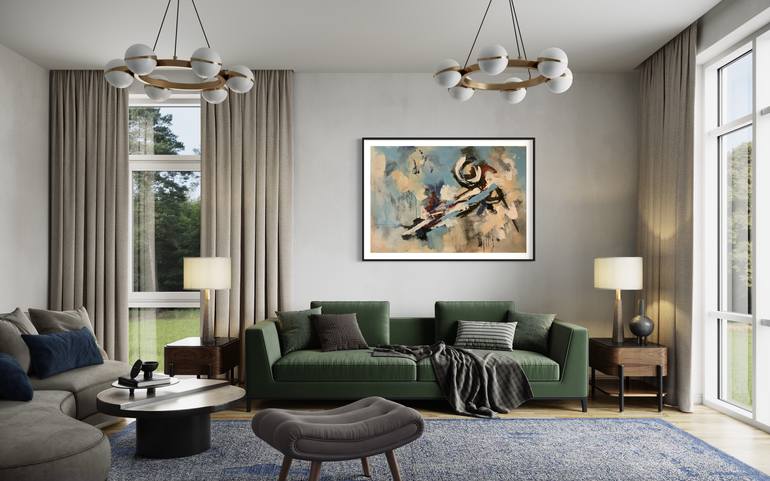 Original Abstract Expressionism Abstract Painting by Rodrigue Semabia