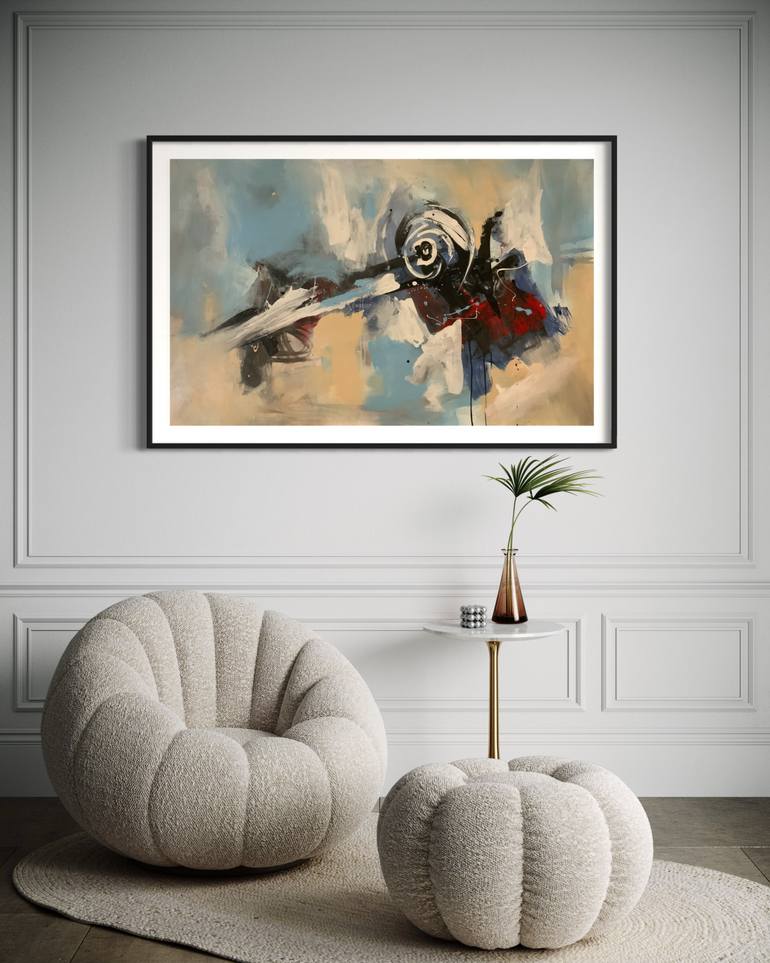 Original Abstract Expressionism Abstract Painting by Rodrigue Semabia