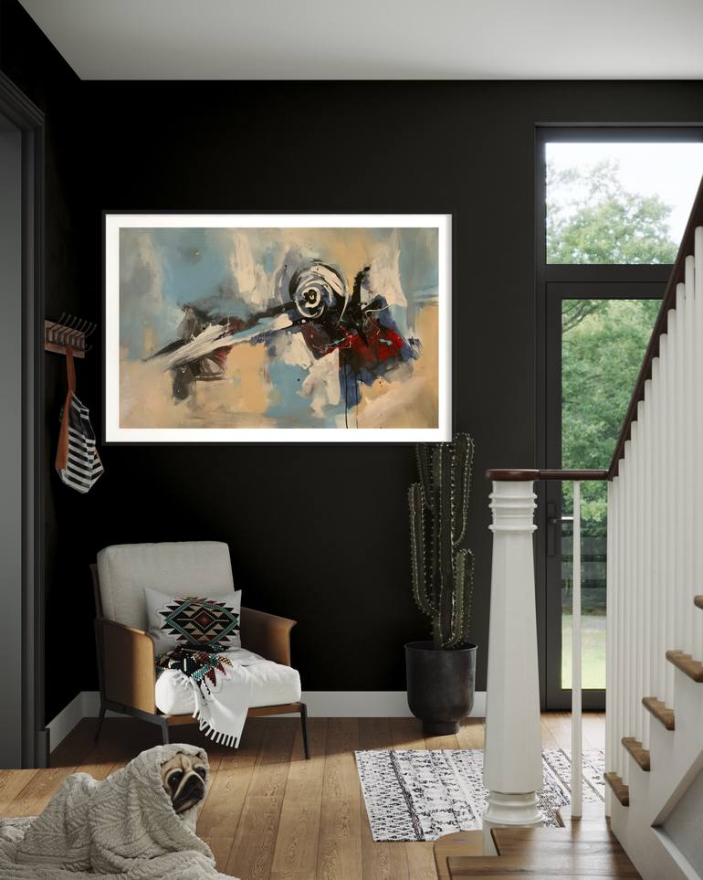 Original Abstract Expressionism Abstract Painting by Rodrigue Semabia