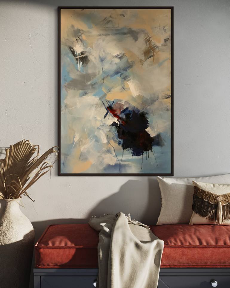 Original Abstract Expressionism Abstract Painting by Rodrigue Semabia