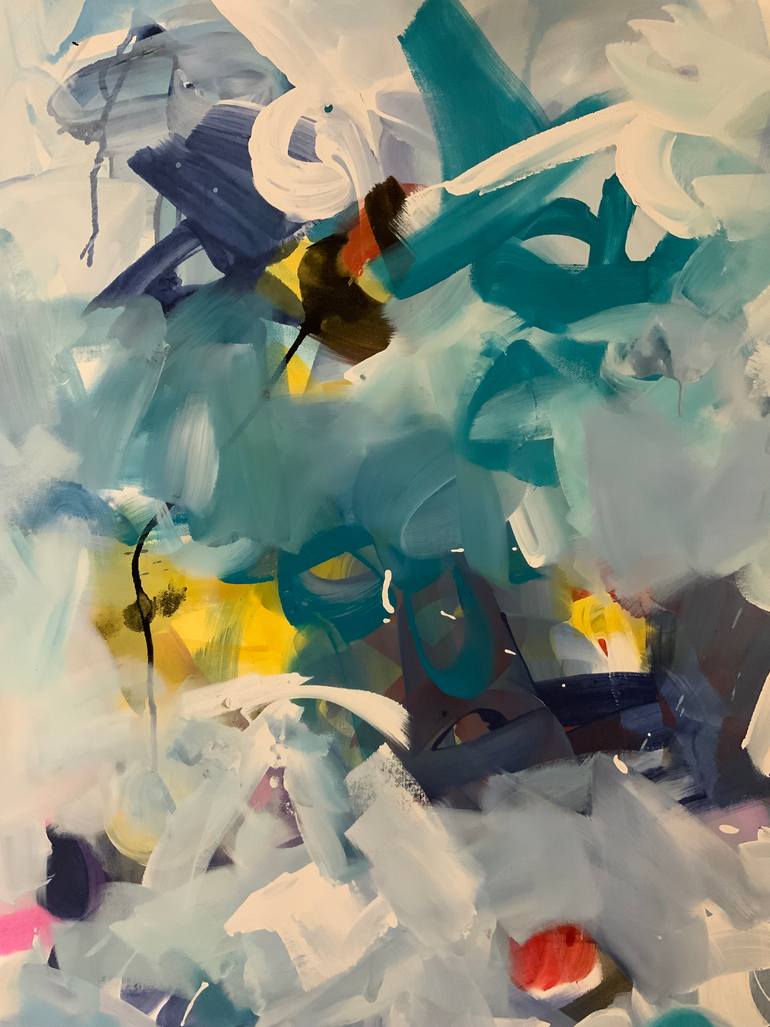 Original Abstract Expressionism Abstract Painting by Rodrigue Semabia