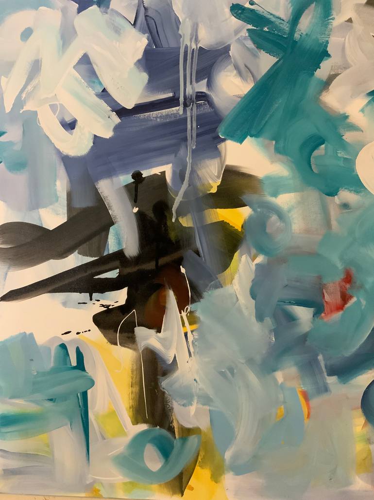 Original Abstract Expressionism Abstract Painting by Rodrigue Semabia