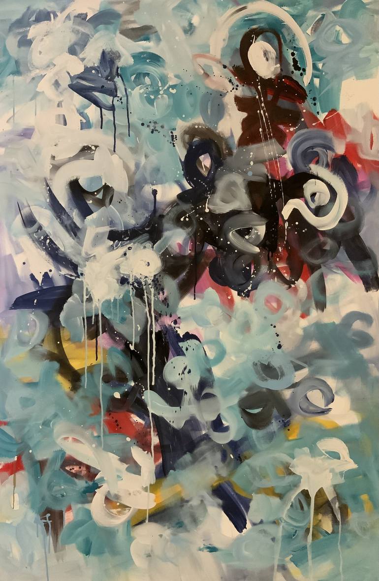 Original Abstract Expressionism Abstract Paintings by Rodrigue Semabia