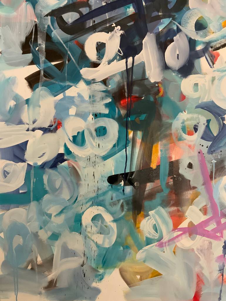 Original Abstract Expressionism Abstract Painting by Rodrigue Semabia