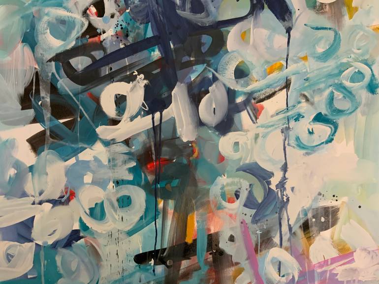 Original Abstract Expressionism Abstract Painting by Rodrigue Semabia