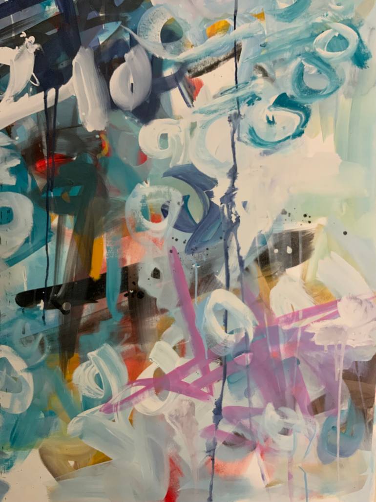 Original Abstract Expressionism Abstract Painting by Rodrigue Semabia