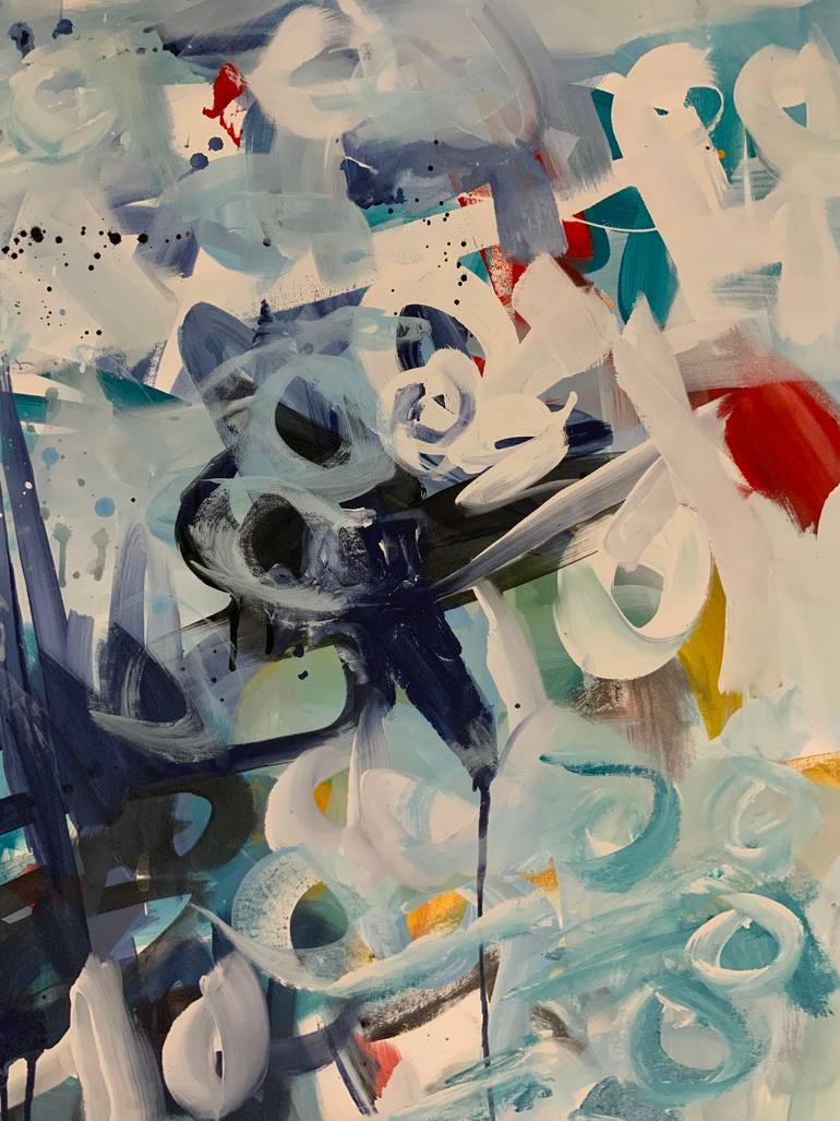 Original Abstract Expressionism Abstract Painting by Rodrigue Semabia