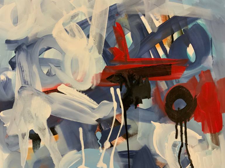 Original Abstract Expressionism Abstract Painting by Rodrigue Semabia