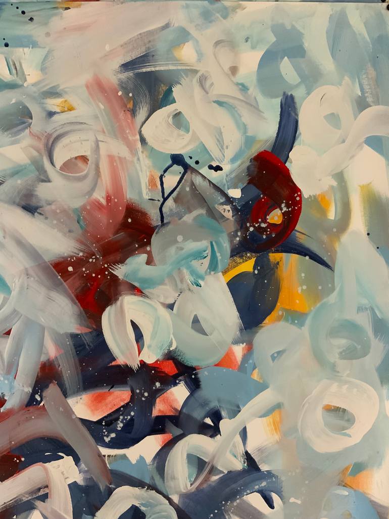 Original Abstract Expressionism Abstract Painting by Rodrigue Semabia