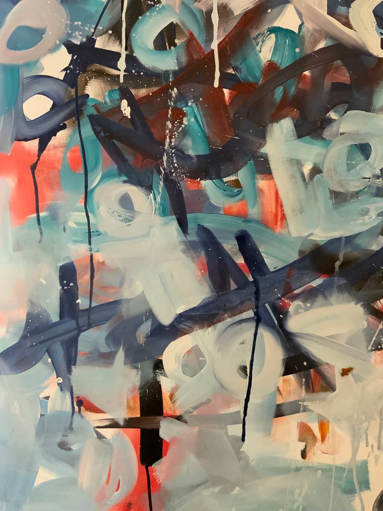 Original Abstract Expressionism Abstract Painting by Rodrigue Semabia