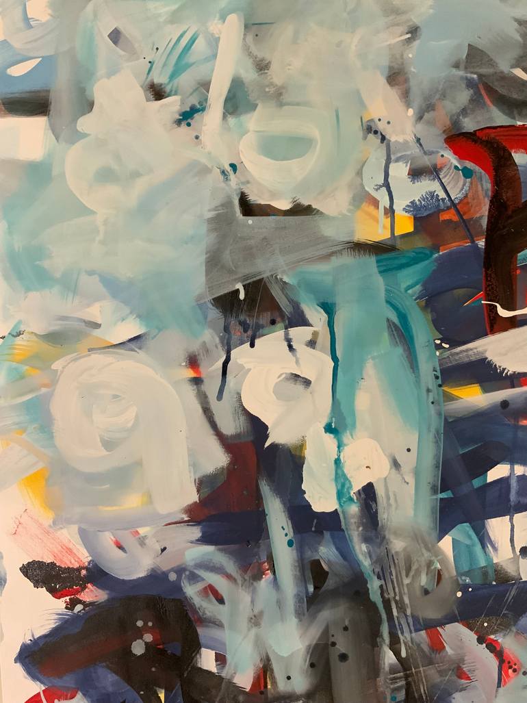 Original Abstract Expressionism Abstract Painting by Rodrigue Semabia