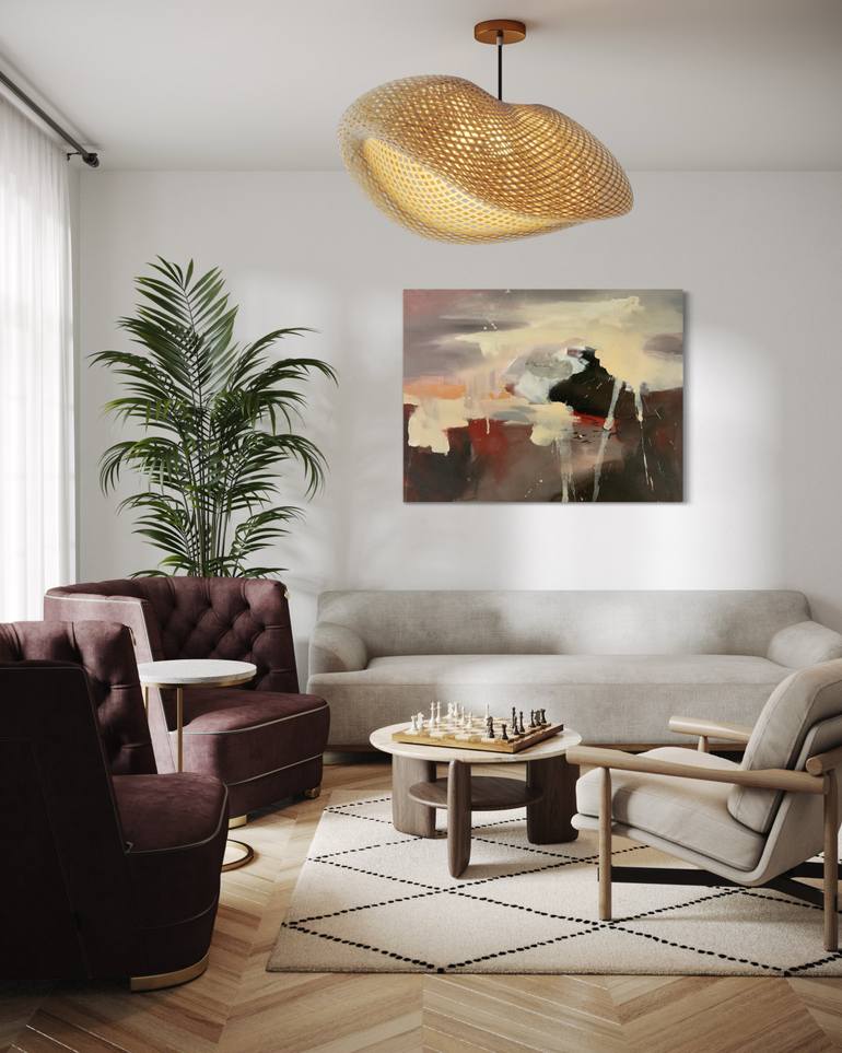 Original Abstract Expressionism Abstract Painting by Rodrigue Semabia