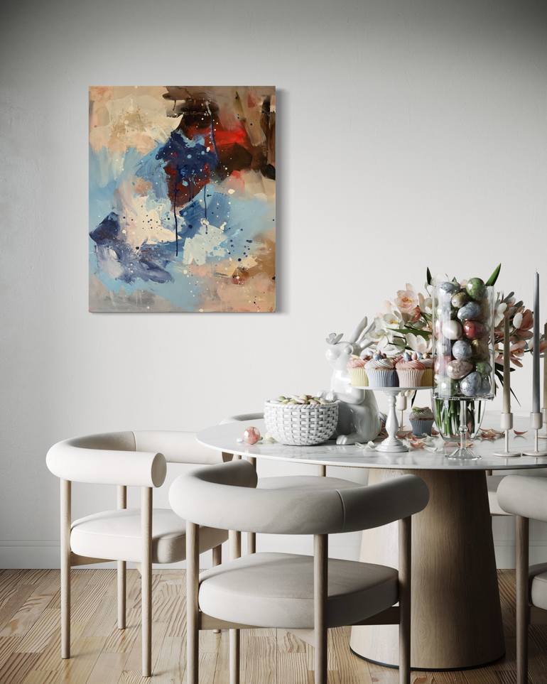 Original Abstract Expressionism Abstract Painting by Rodrigue Semabia