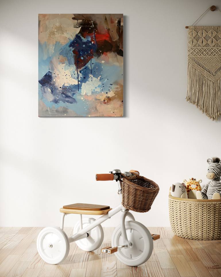 Original Abstract Expressionism Abstract Painting by Rodrigue Semabia