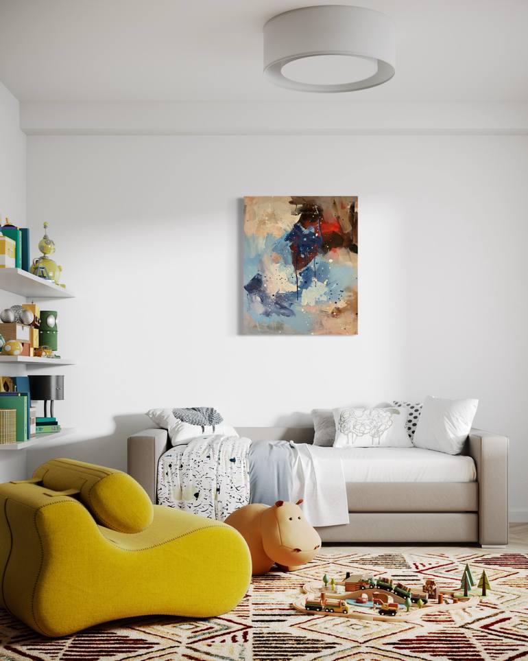 Original Abstract Expressionism Abstract Painting by Rodrigue Semabia