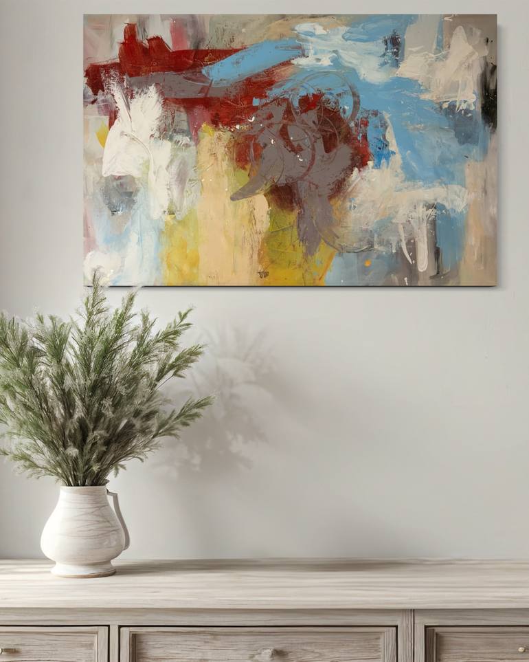 Original Abstract Expressionism Abstract Painting by Rodrigue Semabia