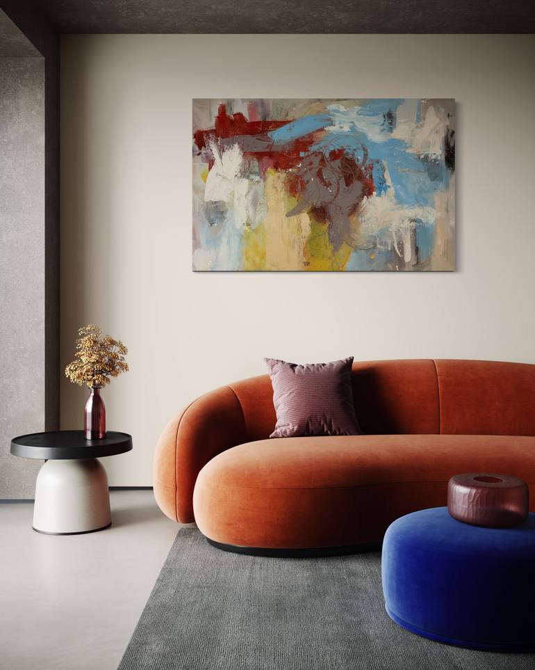 Original Abstract Expressionism Abstract Painting by Rodrigue Semabia