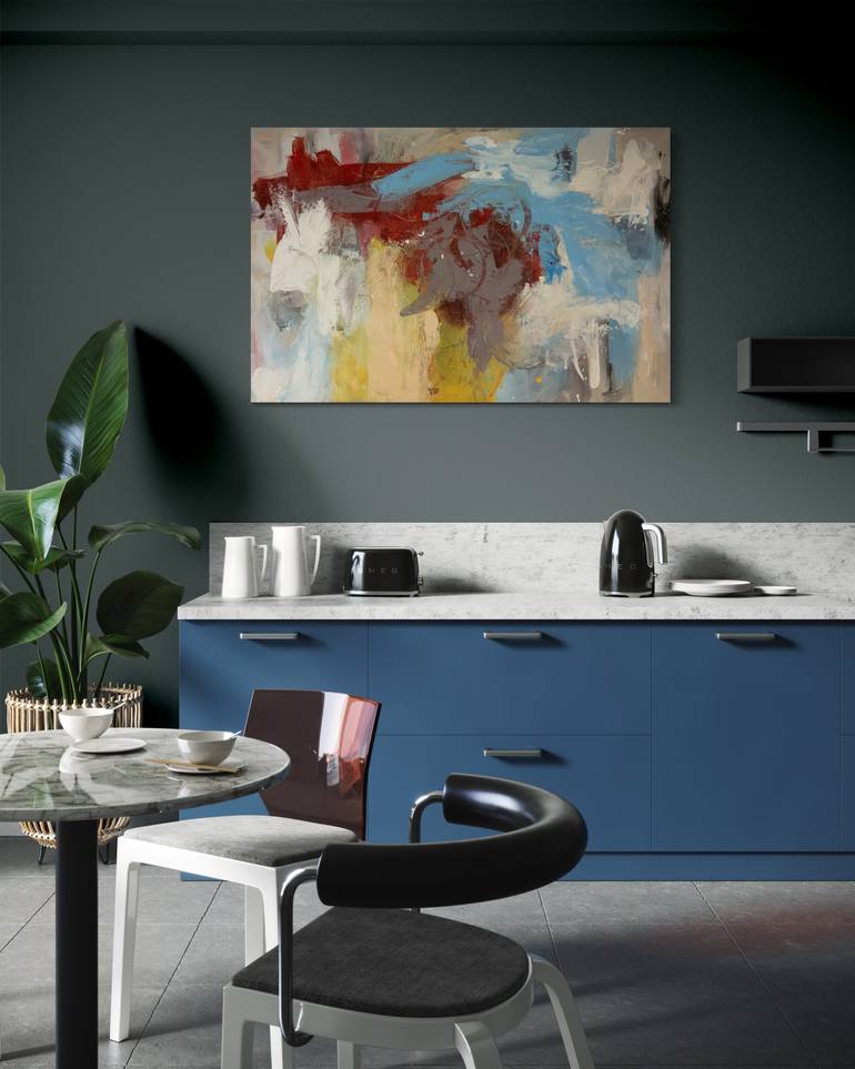 Original Abstract Expressionism Abstract Painting by Rodrigue Semabia