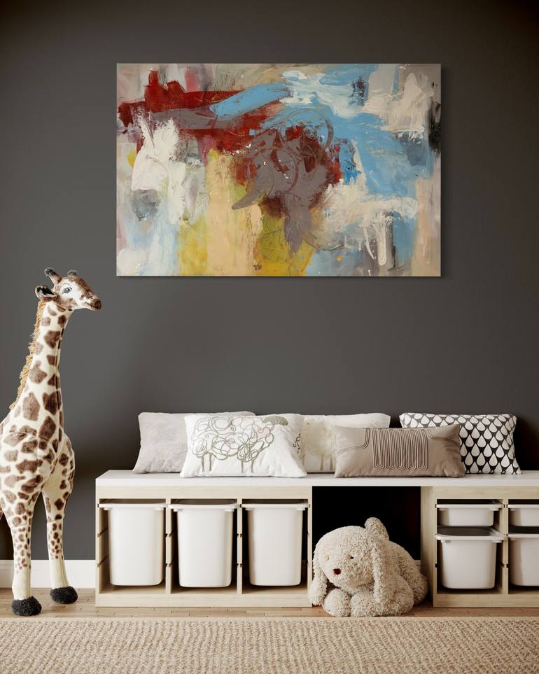 Original Abstract Expressionism Abstract Painting by Rodrigue Semabia