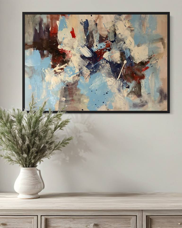 Original Abstract Expressionism Abstract Painting by Rodrigue Semabia