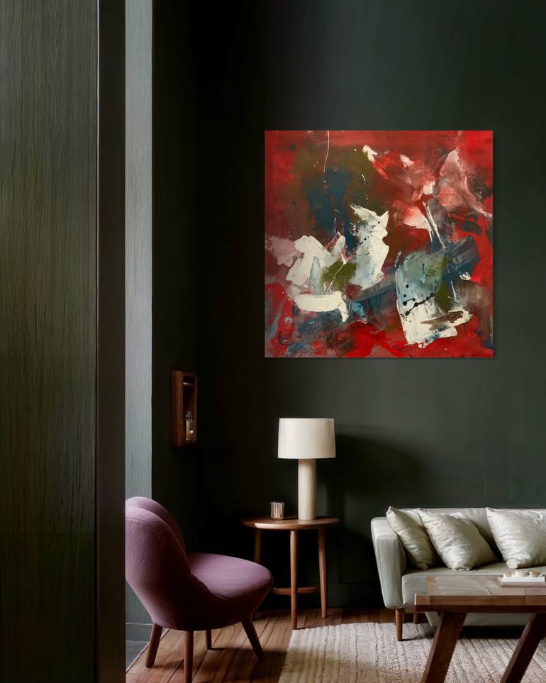 Original Abstract Expressionism Abstract Painting by Rodrigue Semabia