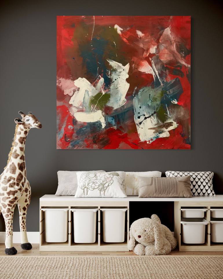 Original Abstract Expressionism Abstract Painting by Rodrigue Semabia