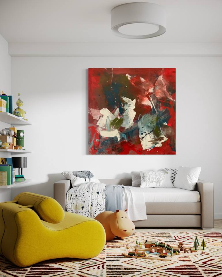 Original Abstract Expressionism Abstract Painting by Rodrigue Semabia