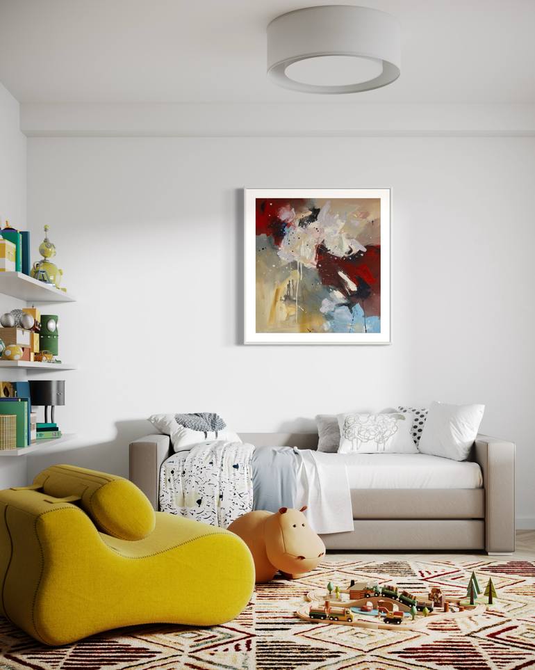 Original Abstract Expressionism Abstract Painting by Rodrigue Semabia