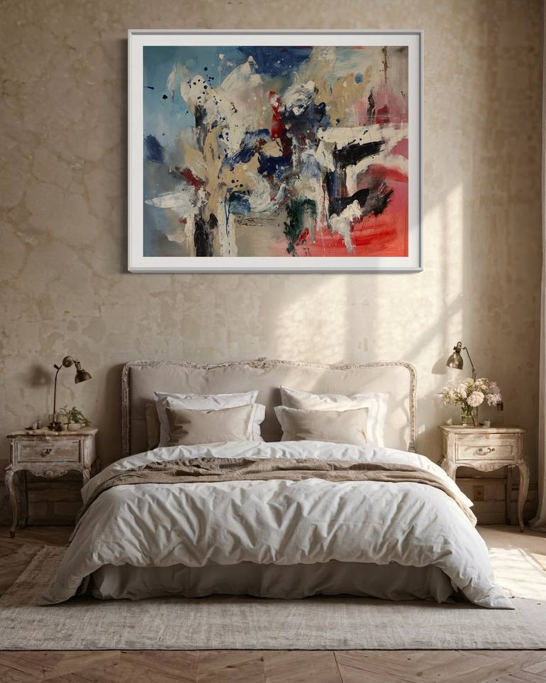 Original Abstract Expressionism Abstract Painting by Rodrigue Semabia