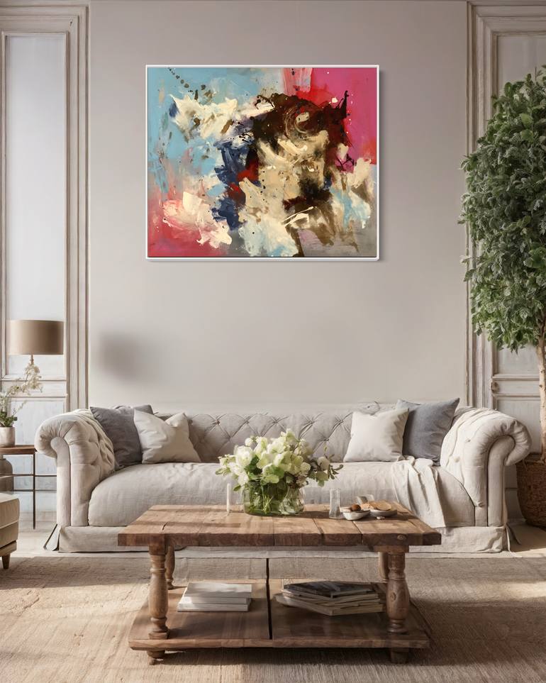 Original Abstract Expressionism Abstract Painting by Rodrigue Semabia