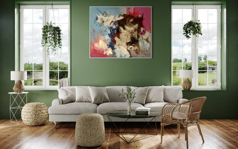 Original Abstract Expressionism Abstract Painting by Rodrigue Semabia