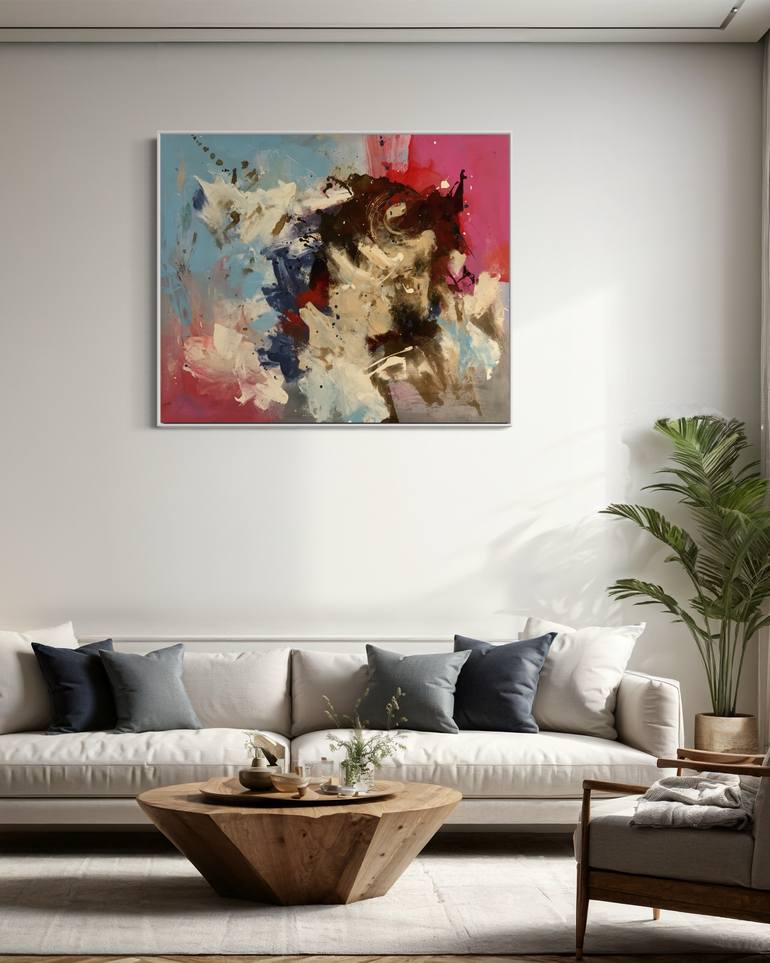 Original Abstract Expressionism Abstract Painting by Rodrigue Semabia