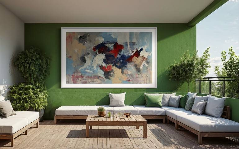 Original Abstract Expressionism Abstract Painting by Rodrigue Semabia