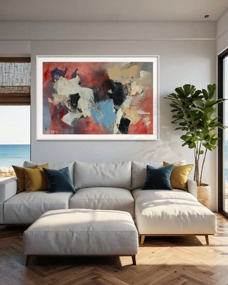 Original Abstract Expressionism Abstract Painting by Rodrigue Semabia