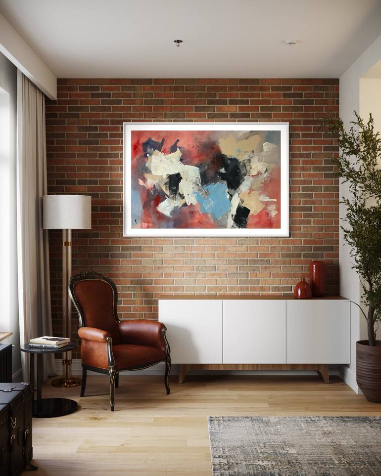 Original Abstract Expressionism Abstract Painting by Rodrigue Semabia