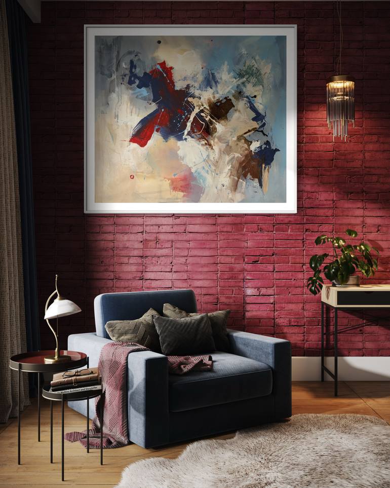 Original Abstract Expressionism Abstract Painting by Rodrigue Semabia