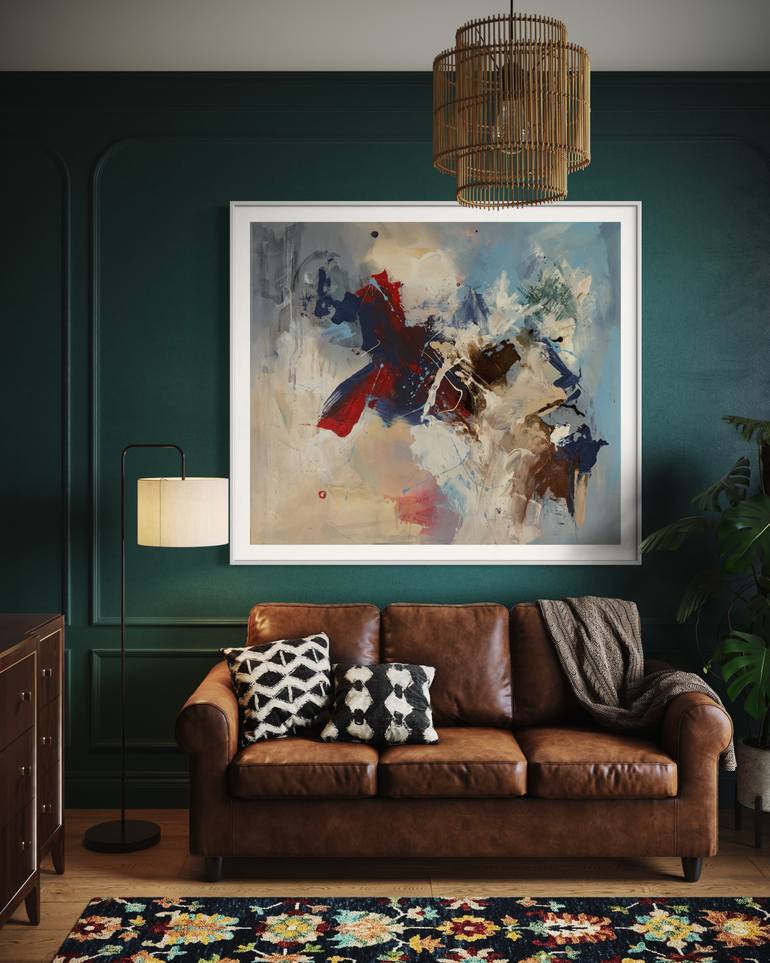 Original Abstract Expressionism Abstract Painting by Rodrigue Semabia