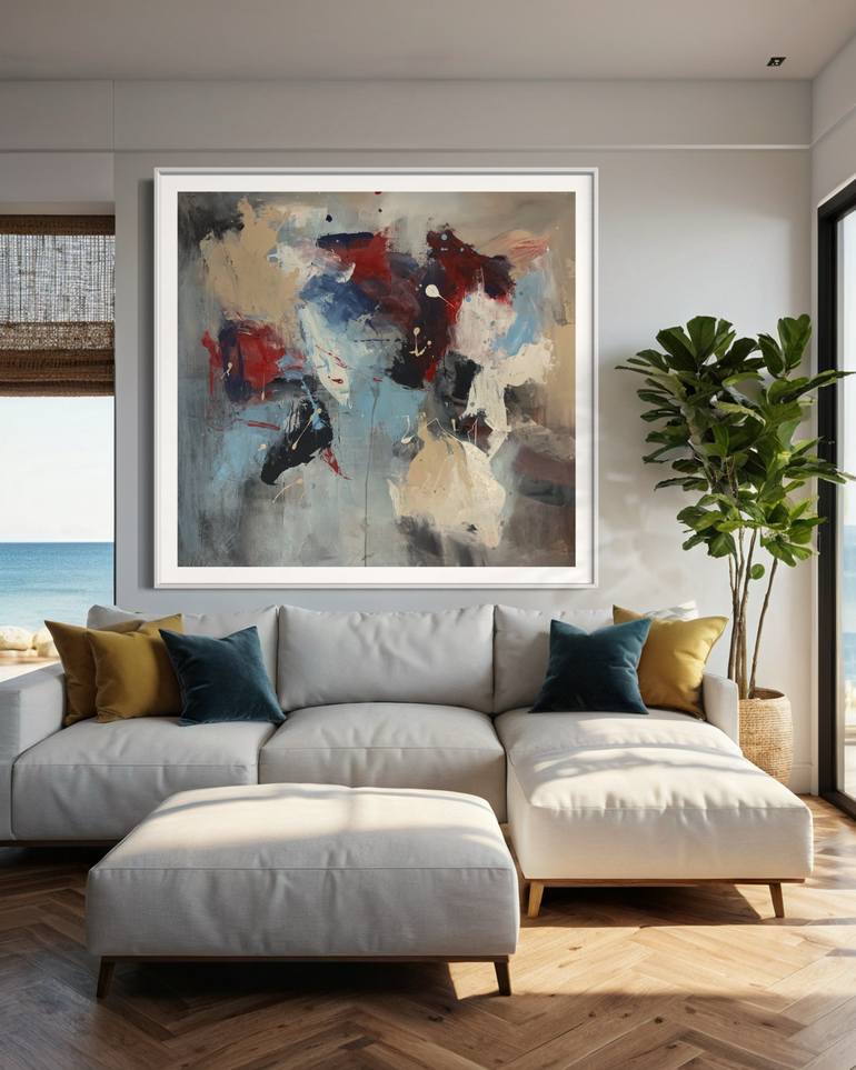 Original Abstract Expressionism Abstract Painting by Rodrigue Semabia