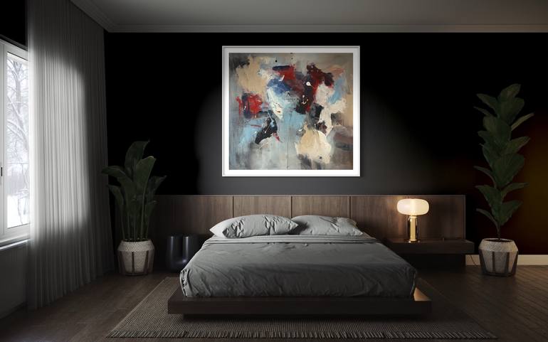 Original Abstract Expressionism Abstract Painting by Rodrigue Semabia