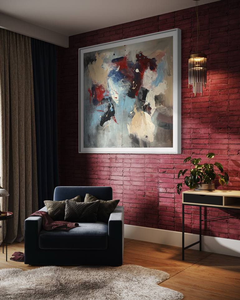 Original Abstract Expressionism Abstract Painting by Rodrigue Semabia