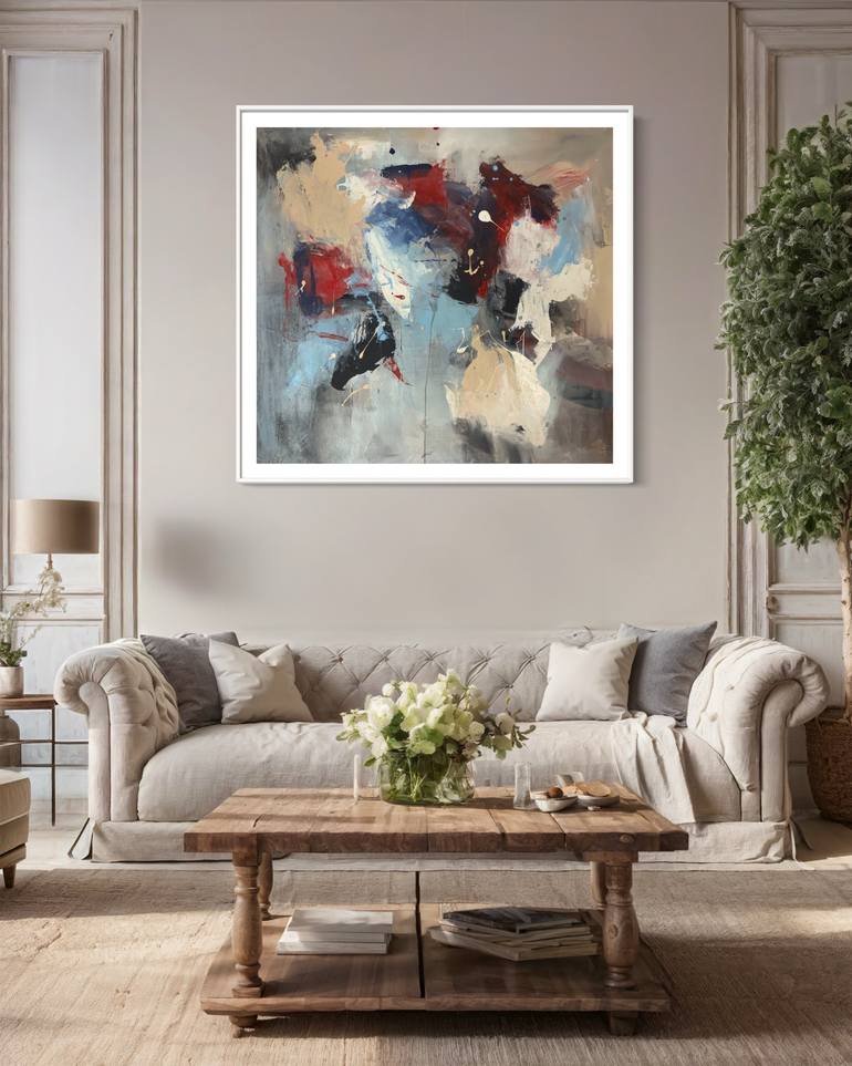 Original Abstract Expressionism Abstract Painting by Rodrigue Semabia