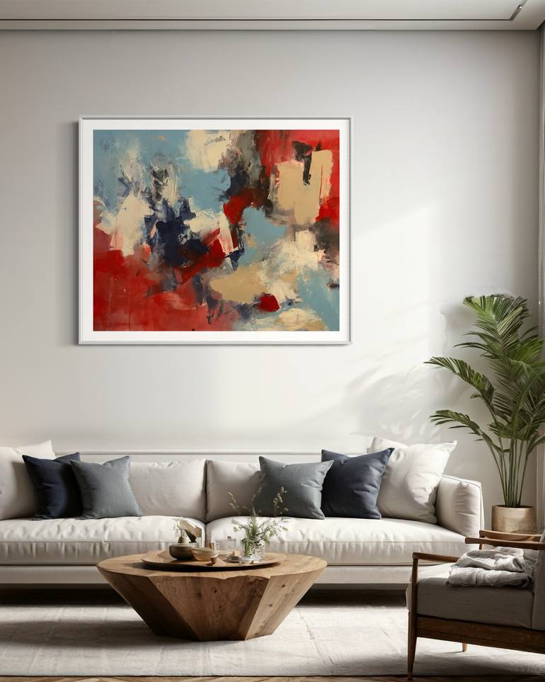 Original Abstract Expressionism Abstract Painting by Rodrigue Semabia