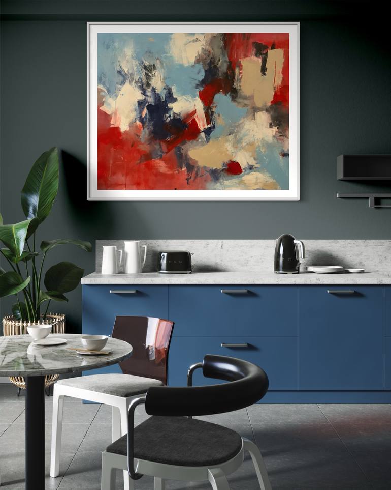 Original Abstract Expressionism Abstract Painting by Rodrigue Semabia