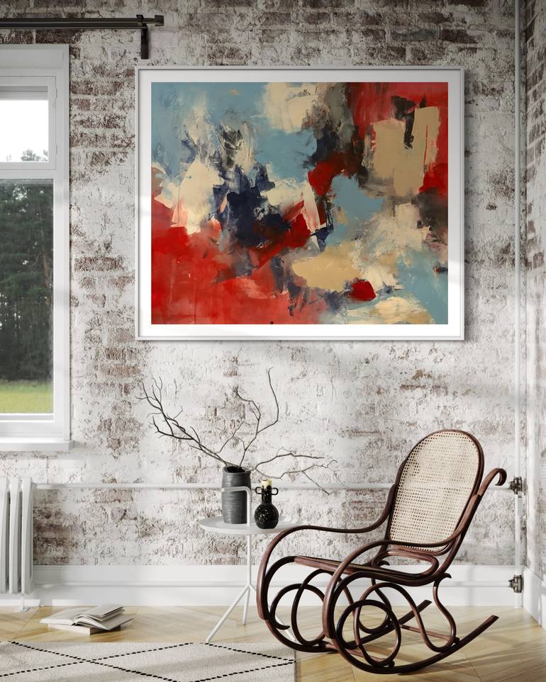 Original Abstract Expressionism Abstract Painting by Rodrigue Semabia