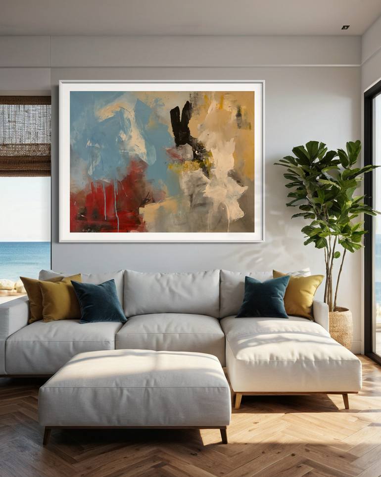 Original Abstract Expressionism Abstract Painting by Rodrigue Semabia