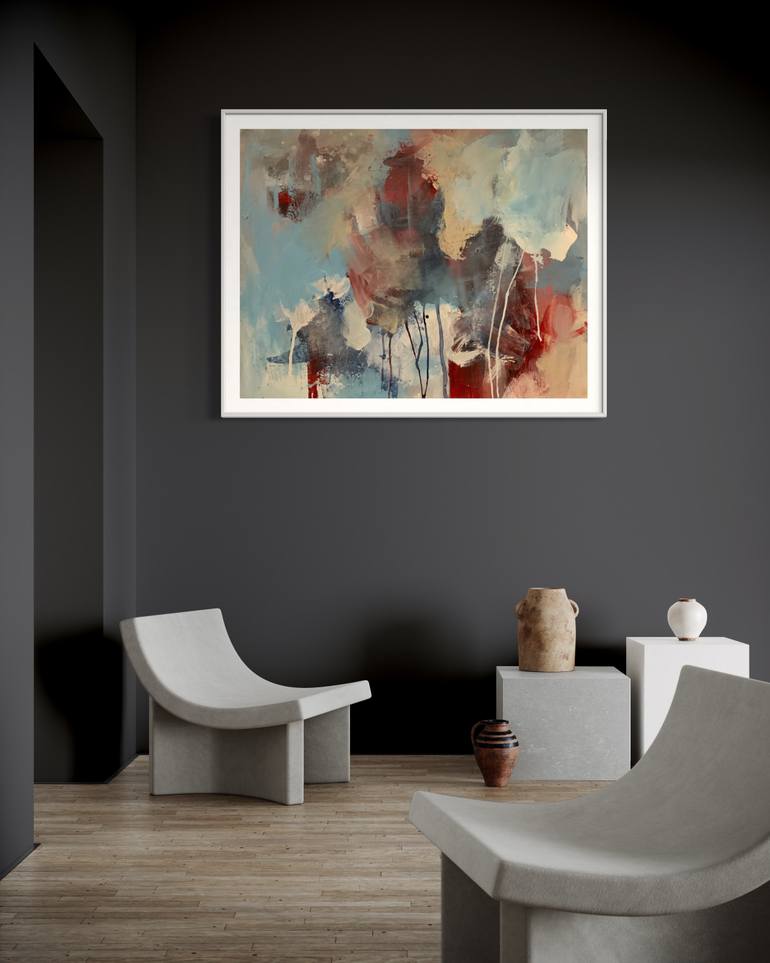 Original Abstract Expressionism Abstract Painting by Rodrigue Semabia